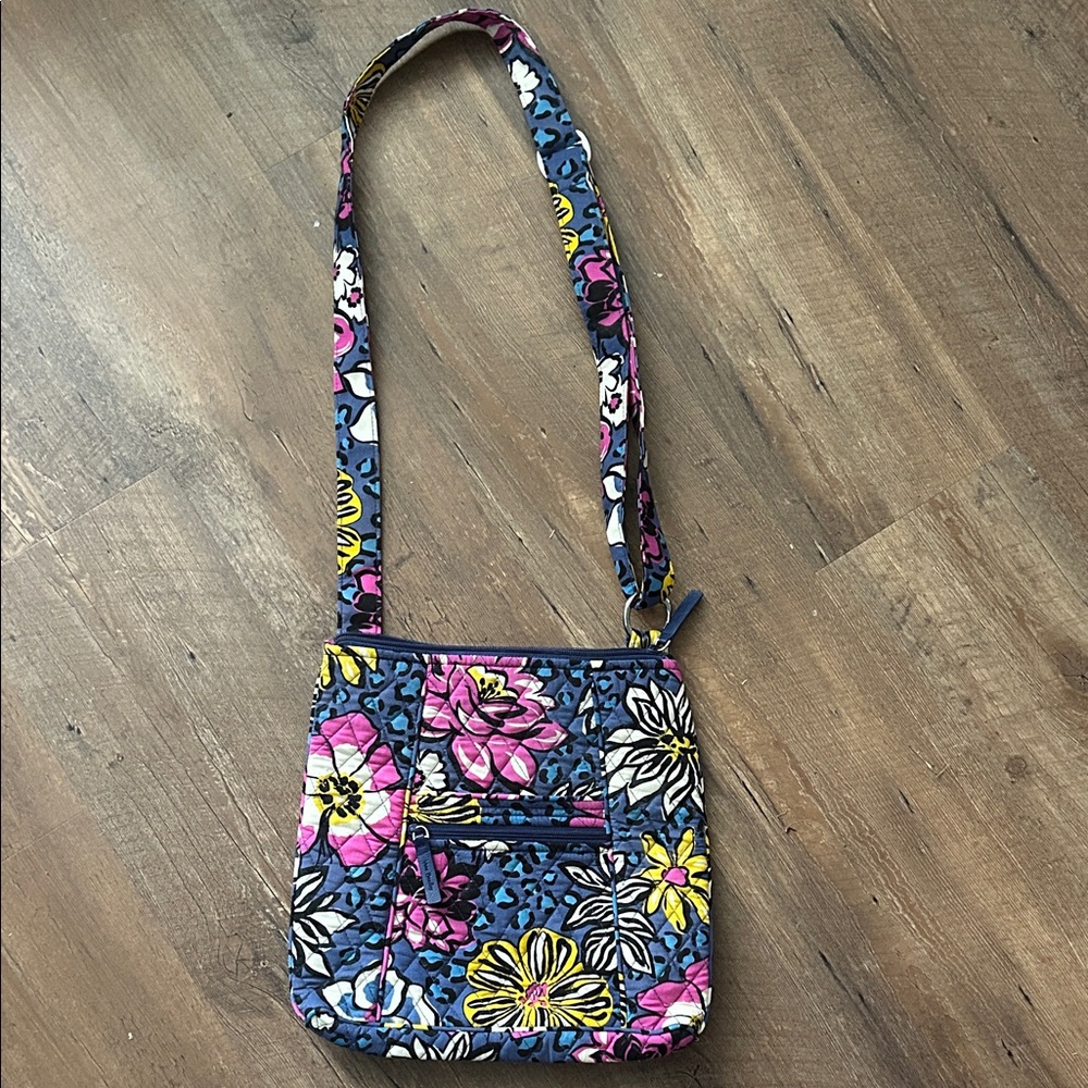 Vera Bradley Blue and Pink Floral Crossbody Bag